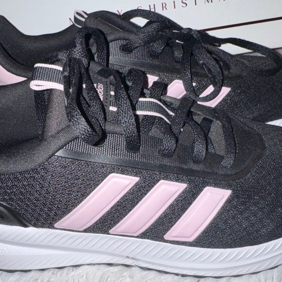 Adidas Women's Black Sneakers with Pink Stripes - Picture 3 of 6